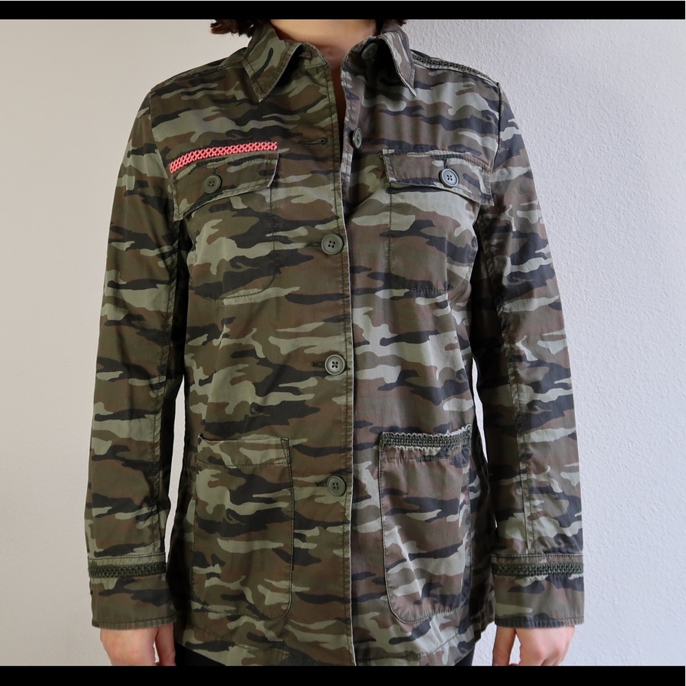 Army Print Trench Jacket